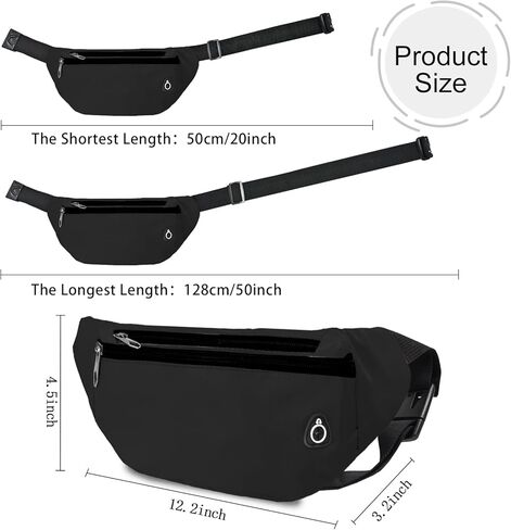 Fanny Pack for Women Men,Crossbody Fanny Pack Water Resistant Sports Waist Bag Pack, Belt Bag for Travel Hiking Running in Kuwait