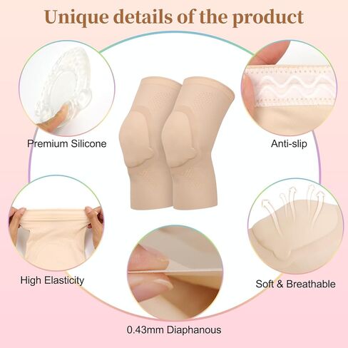 Ultra-thin Dance Knee Sleeves with Gel Pads for Dance, Ballet, Yoga, Cheerleading, Leg Sleeves for Girls，Gift Idea in Kuwait