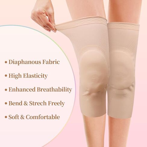 Ultra-thin Dance Knee Sleeves with Gel Pads for Dance, Ballet, Yoga, Cheerleading, Leg Sleeves for Girls，Gift Idea in Kuwait