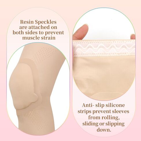 Ultra-thin Dance Knee Sleeves with Gel Pads for Dance, Ballet, Yoga, Cheerleading, Leg Sleeves for Girls，Gift Idea in Kuwait