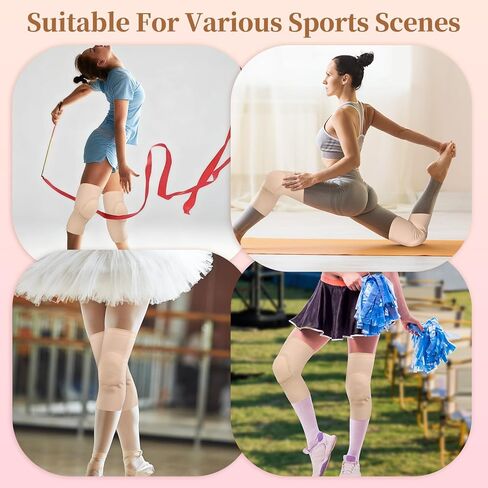 Ultra-thin Dance Knee Sleeves with Gel Pads for Dance, Ballet, Yoga, Cheerleading, Leg Sleeves for Girls，Gift Idea in Kuwait