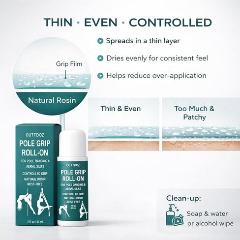 مقبض قابل للدوران، مقبض يمكن التحكم فيه بالروزين الطبيعي للرقص على العمود والحرير الجوي، لليدين والساقين وملامسة الجسم، غير قابل للانزلاق، 2 أونصة سائلة (60 مل) in Kuwait