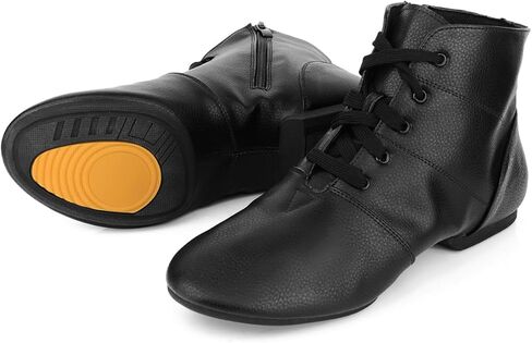 أحذية جاز سوداء برباط للرقص مع سحاب أحذية جاز ونعل مطاطي للنساء والفتيات in Kuwait