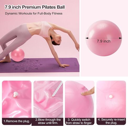 Pilates Kit, Home Pilates Workout Kit for Women, Pilates Equipment with Pilates Ring and Ball, Yoga Block & 5 Resistance Bands, Ankle Weights, Sliders & Grip Socks, Workout Guide Included in Kuwait