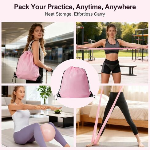 Pilates Kit, Home Pilates Workout Kit for Women, Pilates Equipment with Pilates Ring and Ball, Yoga Block & 5 Resistance Bands, Ankle Weights, Sliders & Grip Socks, Workout Guide Included in Kuwait