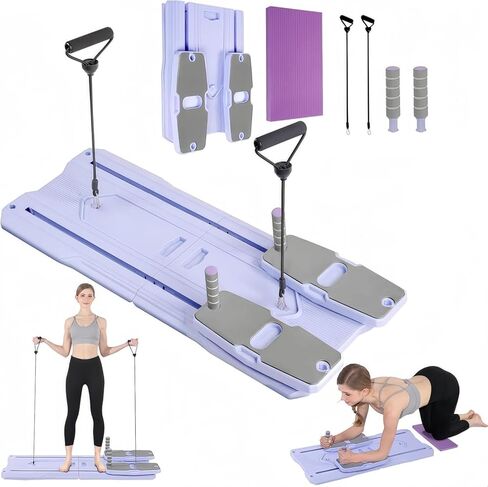 Pilates Reformer Board Set - 2026 Foldable 8-in-1 Pilates Machine for Full Body Workouts, Ab Core Trainer with Resistance Bands, Portable Home Pilates Equipment for Women & Men in Kuwait