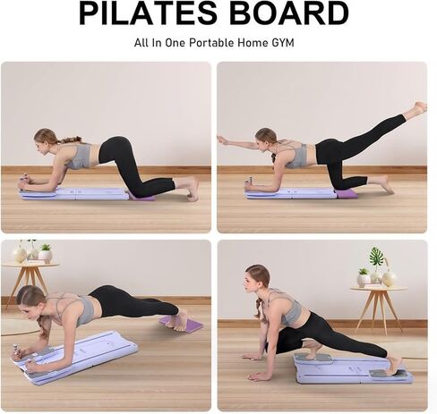Pilates Reformer Board Set - 2026 Foldable 8-in-1 Pilates Machine for Full Body Workouts, Ab Core Trainer with Resistance Bands, Portable Home Pilates Equipment for Women & Men in Kuwait