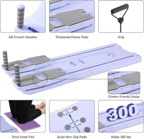 Pilates Reformer Board Set - 2026 Foldable 8-in-1 Pilates Machine for Full Body Workouts, Ab Core Trainer with Resistance Bands, Portable Home Pilates Equipment for Women & Men in Kuwait