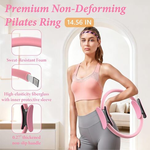 Pilates Kit for Home Workouts, Pilates Equipment Ring and Ball Set, Pilates Essentials Kit for Women, Home Pilates Workout Kit, Pilates Starter Kit for Women at Gym Studio Travel in Kuwait
