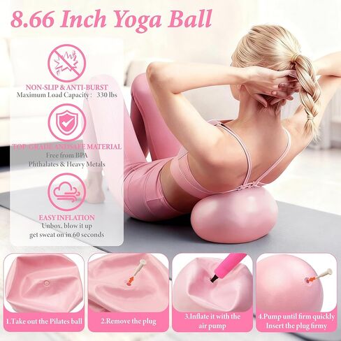 Pilates Kit for Home Workouts, Pilates Equipment Ring and Ball Set, Pilates Essentials Kit for Women, Home Pilates Workout Kit, Pilates Starter Kit for Women at Gym Studio Travel in Kuwait
