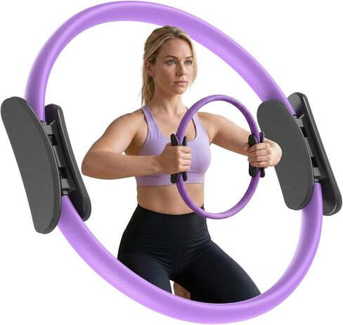 JKSHMYT Pilates Ring Fitness Circle for Women, Pilates Equipment – 14.5" Home Magic Exercise Workout, Better me Pilates Essentials Starter Set for Beginners Toning Shape Full Body in Kuwait