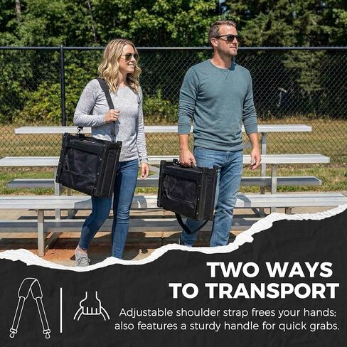 مقاعد استاد SPORT BEATS مع كراسي دعم للظهر مع ظهر ووسادة، مقاعد مبيض مبطنة سميكة تتضمن حزام كتف، أزرق داكن، قطعتان عاديتان - 17 بوصة عرض × 12 بوصة عمق × 16.5 بوصة ارتفاع in Kuwait