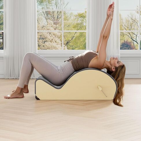 قوس بيلاتيس خشبي رمادي مع مصحح العمود الفقري لتقوية الجزء الأساسي وتخفيف آلام الظهر، أسطوانة قوس مصحح العمود الفقري بيلاتيس لمرونة الظهر، في وضعية البيلاتيس المصلح in Kuwait