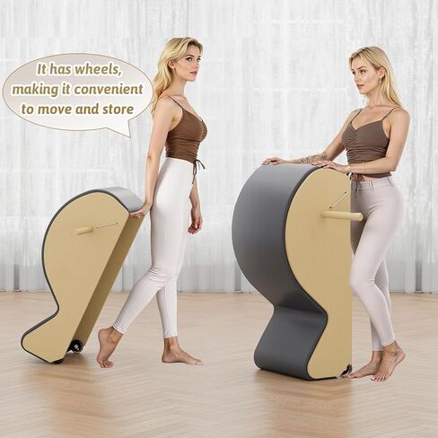 قوس بيلاتيس خشبي رمادي مع مصحح العمود الفقري لتقوية الجزء الأساسي وتخفيف آلام الظهر، أسطوانة قوس مصحح العمود الفقري بيلاتيس لمرونة الظهر، في وضعية البيلاتيس المصلح in Kuwait