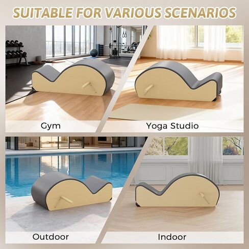 قوس بيلاتيس خشبي رمادي مع مصحح العمود الفقري لتقوية الجزء الأساسي وتخفيف آلام الظهر، أسطوانة قوس مصحح العمود الفقري بيلاتيس لمرونة الظهر، في وضعية البيلاتيس المصلح in Kuwait