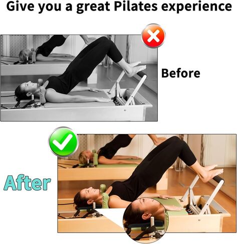وسادة دعم الرأس والرقبة من بيلاتيس - وسادة بيلاتيس مريحة لمحاذاة عنق الرحم - مسند رأس إسفنجي عالي الكثافة مع حزام قابل للتعديل - يناسب معظم آلات الإصلاح ومعدات البيلاتيس المنزلية in Kuwait