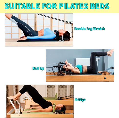 وسادة دعم الرأس والرقبة من بيلاتيس - وسادة بيلاتيس مريحة لمحاذاة عنق الرحم - مسند رأس إسفنجي عالي الكثافة مع حزام قابل للتعديل - يناسب معظم آلات الإصلاح ومعدات البيلاتيس المنزلية in Kuwait