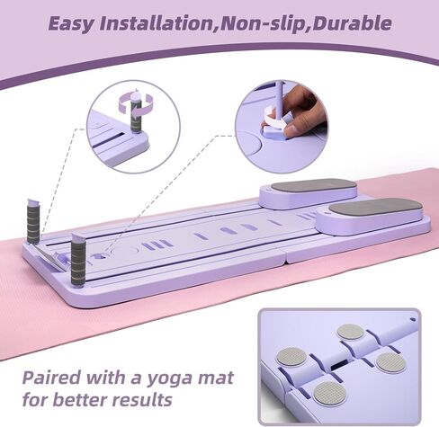 Pilates Reformer Board, Foldable Pilates Reformer Kit,Portable Pilates Machine for Women Girls，All-in-1 Multi-Purpose Abs Core Pilates Equipment Workout for Home Office Indoor in Saudi Arabia