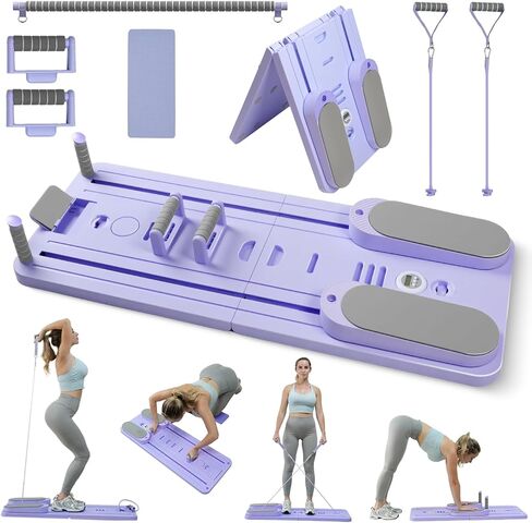 Pilates Board-Pilates Reformer Set 6 in 1 Multifunctional Abdominal Pilates Board for Home Workout Equipment, Foldable Pilates Portable Reformer Machine, Ab Board Trainer for Women in Saudi Arabia
