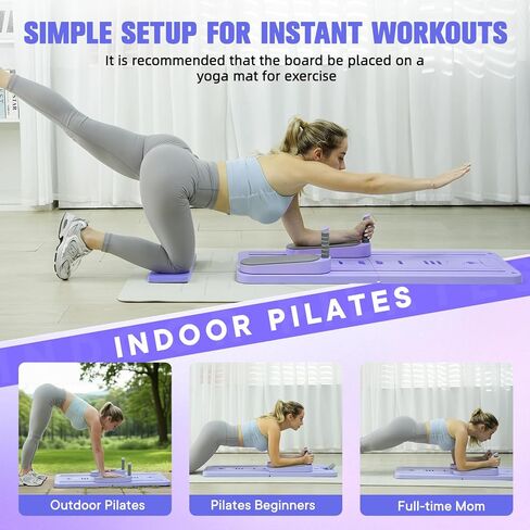 Pilates Board-Pilates Reformer Set 6 in 1 Multifunctional Abdominal Pilates Board for Home Workout Equipment, Foldable Pilates Portable Reformer Machine, Ab Board Trainer for Women in Saudi Arabia