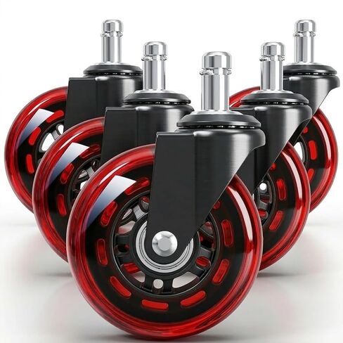 3" Office Chair Wheels for Casters Replacement Set of 5 - Office Caster Wheels for Carpet,Computer Chair Wheels,Smooth & Mute for Hardwood Floors and Mats. in Saudi Arabia