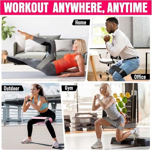 أربطة غنيمة من القماش السميك - أربطة مقاومة للعضلات الألوية والساقين، وصالة الألعاب الرياضية المنزلية، والبيلاتس واليوجا - JIN BD in Kuwait