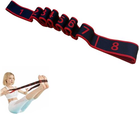 حزام مقاومة للياقة البدنية للتمدد واليوجا، حزام مقاومة للتمدد مع علامات واضحة، أربطة تدريب مرنة مكونة من 8 أقسام in Kuwait