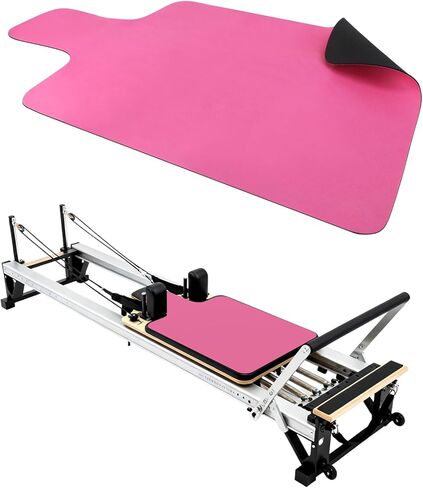 بساط بيلاتيس ريفورمر غير قابل للانزلاق، بساط منشفة بيلاتيس مخملي ناعم من جلد الغزال، بساط بيلاتيس مع معدات متعددة، خفيف الوزن وقابل للطي، يمتص العرق ويجف سريعًا، لليوجا واللياقة البدنية (وردي) in Kuwait