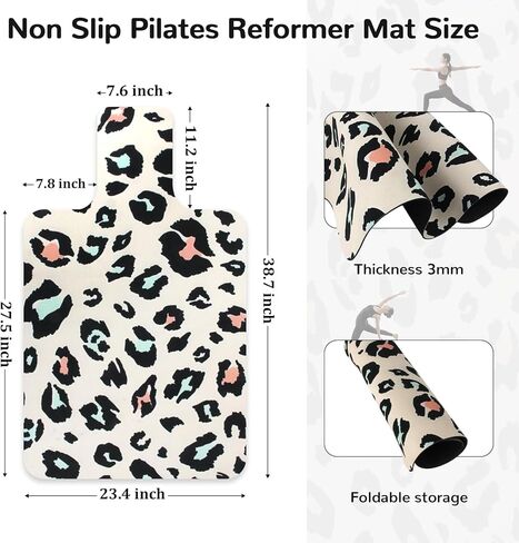 بساط مصلح بيلاتيس غير قابل للانزلاق، بساط منشفة بيلاتيس بسطح من الصوف الناعم، بساط بيلاتيس مع معدات متعددة، خفيف الوزن وقابل للطي، يمتص العرق ويجف سريعًا، لليوجا واللياقة البدنية (مرقط) in Kuwait