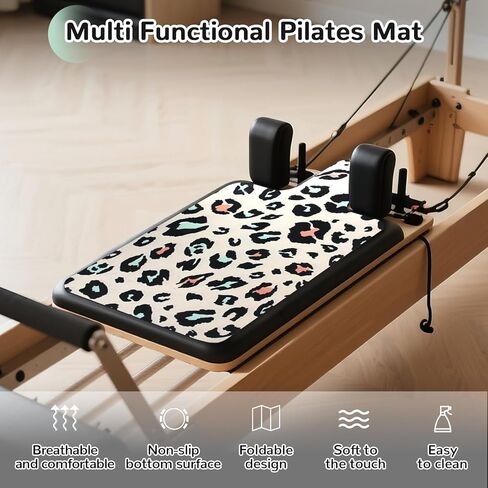 بساط مصلح بيلاتيس غير قابل للانزلاق، بساط منشفة بيلاتيس بسطح من الصوف الناعم، بساط بيلاتيس مع معدات متعددة، خفيف الوزن وقابل للطي، يمتص العرق ويجف سريعًا، لليوجا واللياقة البدنية (مرقط) in Kuwait