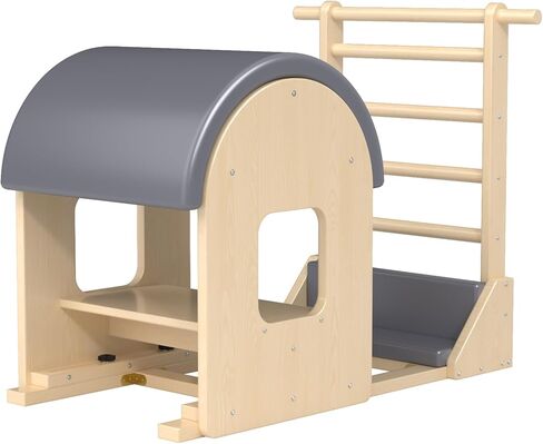 أسطوانة سلم بيلاتيس رمادية، آلة بيلاتيس خشبية لتصحيح العمود الفقري للتمرين المنزلي، قوس بيلاتيس للتوازن، تقوية القلب والتمدد - Ngxmky in Kuwait