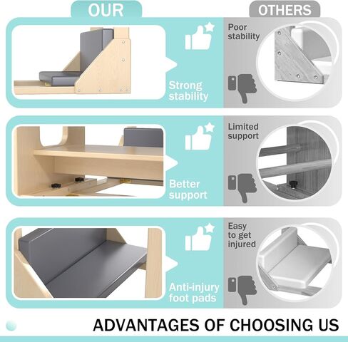 أسطوانة سلم بيلاتيس رمادية، آلة بيلاتيس خشبية لتصحيح العمود الفقري للتمرين المنزلي، قوس بيلاتيس للتوازن، تقوية القلب والتمدد - Ngxmky in Kuwait