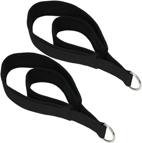 2PCS Pilates Straps Soft Padded Handles, Durable Pilates Double Loop D-Ring Straps,Pilates Straps for Reformer,Home Gym & Yoga Workout Exercise Accessories in Kuwait
