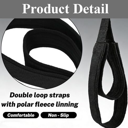 2PCS Pilates Straps Soft Padded Handles, Durable Pilates Double Loop D-Ring Straps,Pilates Straps for Reformer,Home Gym & Yoga Workout Exercise Accessories in Kuwait