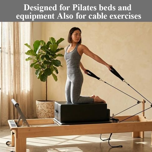 2PCS Pilates Straps Soft Padded Handles, Durable Pilates Double Loop D-Ring Straps,Pilates Straps for Reformer,Home Gym & Yoga Workout Exercise Accessories in Kuwait