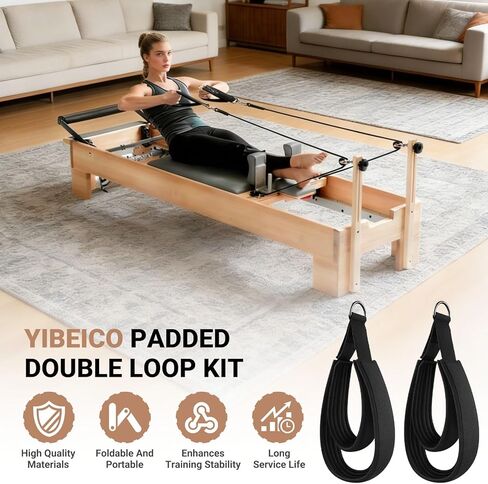 Padded Double Loop Kit for Balanced Body Pilates Reformer, Straps with D Rings for Studio, for Clinical, for Allegro 1 Pilates Reformers Equipment in Saudi Arabia
