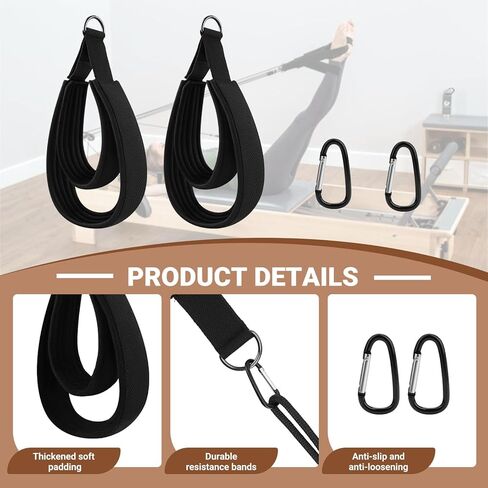 Padded Double Loop Kit for Balanced Body Pilates Reformer, Straps with D Rings for Studio, for Clinical, for Allegro 1 Pilates Reformers Equipment in Saudi Arabia