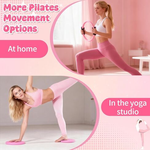 Pilates Equipment Kit for Home Workouts - 18pcs Set- 14'' Pilates Ring and Ball Set for Women, Pilates/Yoga Accessories Kit with Wrist Weights, Resistance Bands, Core Sliders, Yoga Strap, Socks, Bag in Kuwait