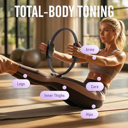 حلقة بيلاتيس من JKSHMYT، معدات بيلاتيس - 14.5 بوصة بيلاتيس منزلية، مجموعات للمبتدئين، أفضل لي أساسيات بيلاتيس سحرية للتمرينات in Kuwait