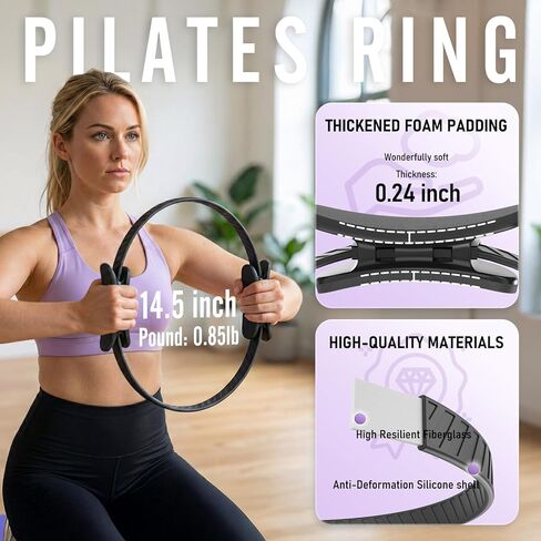 حلقة بيلاتيس من JKSHMYT، معدات بيلاتيس - 14.5 بوصة بيلاتيس منزلية، مجموعات للمبتدئين، أفضل لي أساسيات بيلاتيس سحرية للتمرينات in Kuwait