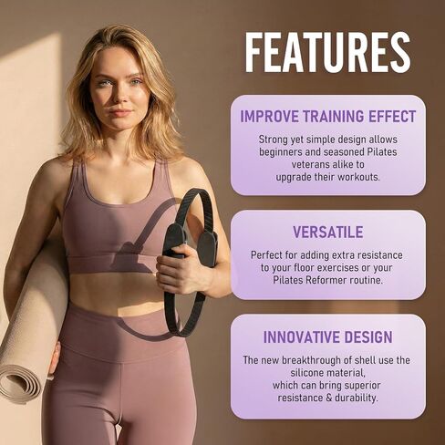 حلقة بيلاتيس من JKSHMYT، معدات بيلاتيس - 14.5 بوصة بيلاتيس منزلية، مجموعات للمبتدئين، أفضل لي أساسيات بيلاتيس سحرية للتمرينات in Kuwait