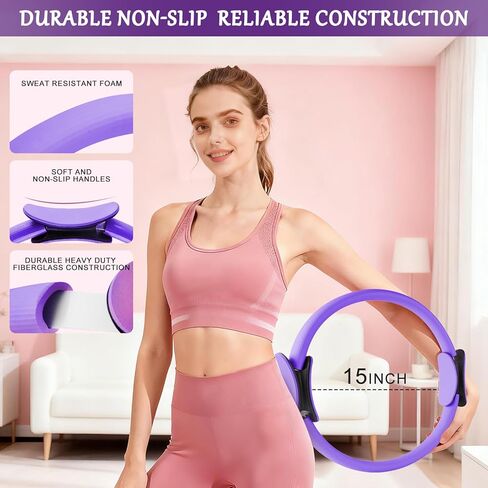 Home Pilates Kit for Women, Pilates Ring Set, Pilates Equipment Kit for Women Home Workouts, Pilates Essentials Kit with Pilates Ring and Ball, Resistance Bands for Strength, Toning, Flexibility in Saudi Arabia