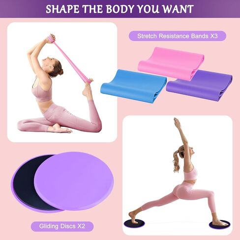 Home Pilates Kit for Women, Pilates Ring Set, Pilates Equipment Kit for Women Home Workouts, Pilates Essentials Kit with Pilates Ring and Ball, Resistance Bands for Strength, Toning, Flexibility in Saudi Arabia