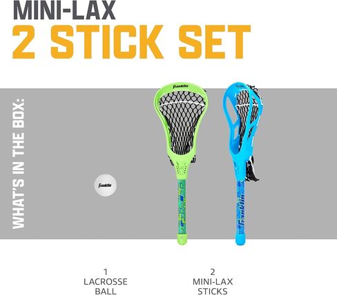 مجموعة لاكروس الصغيرة من فرانكلين سبورتس - 2 عصا صغيرة وكرة - لعبة الشاطئ في الفناء الخلفي الداخلي والخارجي - عصي لاكروس مقاس 18 بوصة للأطفال والمراهقين - لعبة ممتعة آمنة محمولة - مجموعة ميني لاكس in Kuwait