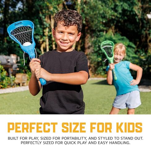 مجموعة لاكروس الصغيرة من فرانكلين سبورتس - 2 عصا صغيرة وكرة - لعبة الشاطئ في الفناء الخلفي الداخلي والخارجي - عصي لاكروس مقاس 18 بوصة للأطفال والمراهقين - لعبة ممتعة آمنة محمولة - مجموعة ميني لاكس in Kuwait