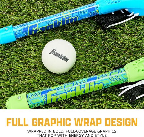 مجموعة لاكروس الصغيرة من فرانكلين سبورتس - 2 عصا صغيرة وكرة - لعبة الشاطئ في الفناء الخلفي الداخلي والخارجي - عصي لاكروس مقاس 18 بوصة للأطفال والمراهقين - لعبة ممتعة آمنة محمولة - مجموعة ميني لاكس in Kuwait