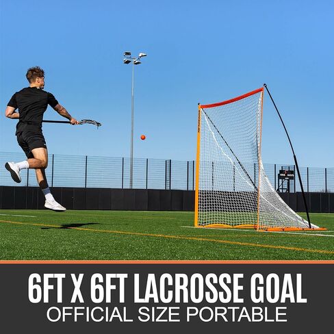 QuickPlay Ripshot Flexi Lacrosse Goal 6x6' - Regulation Lacrosse Goal with 8 Ply Lacrosse Net, 80 Second Pop Up Portable Backyard Lacrosse Goal for Training & Boys and Girls Lacrosse in Saudi Arabia