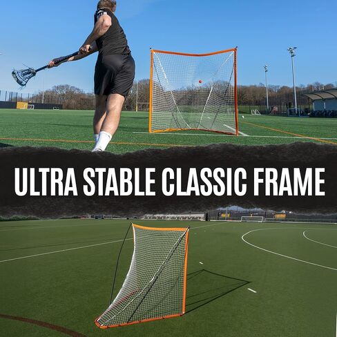 QuickPlay Ripshot Flexi Lacrosse Goal 6x6' - Regulation Lacrosse Goal with 8 Ply Lacrosse Net, 80 Second Pop Up Portable Backyard Lacrosse Goal for Training & Boys and Girls Lacrosse in Saudi Arabia