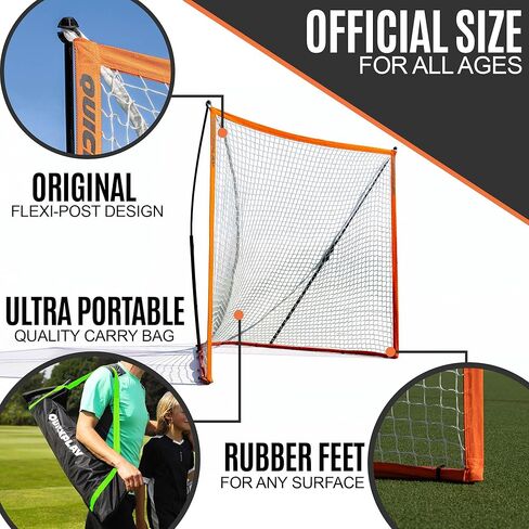 QuickPlay Ripshot Flexi Lacrosse Goal 6x6' - Regulation Lacrosse Goal with 8 Ply Lacrosse Net, 80 Second Pop Up Portable Backyard Lacrosse Goal for Training & Boys and Girls Lacrosse in Saudi Arabia