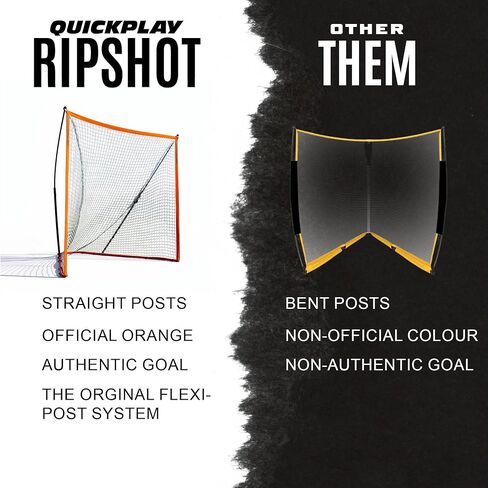 QuickPlay Ripshot Flexi Lacrosse Goal 6x6' - Regulation Lacrosse Goal with 8 Ply Lacrosse Net, 80 Second Pop Up Portable Backyard Lacrosse Goal for Training & Boys and Girls Lacrosse in Saudi Arabia